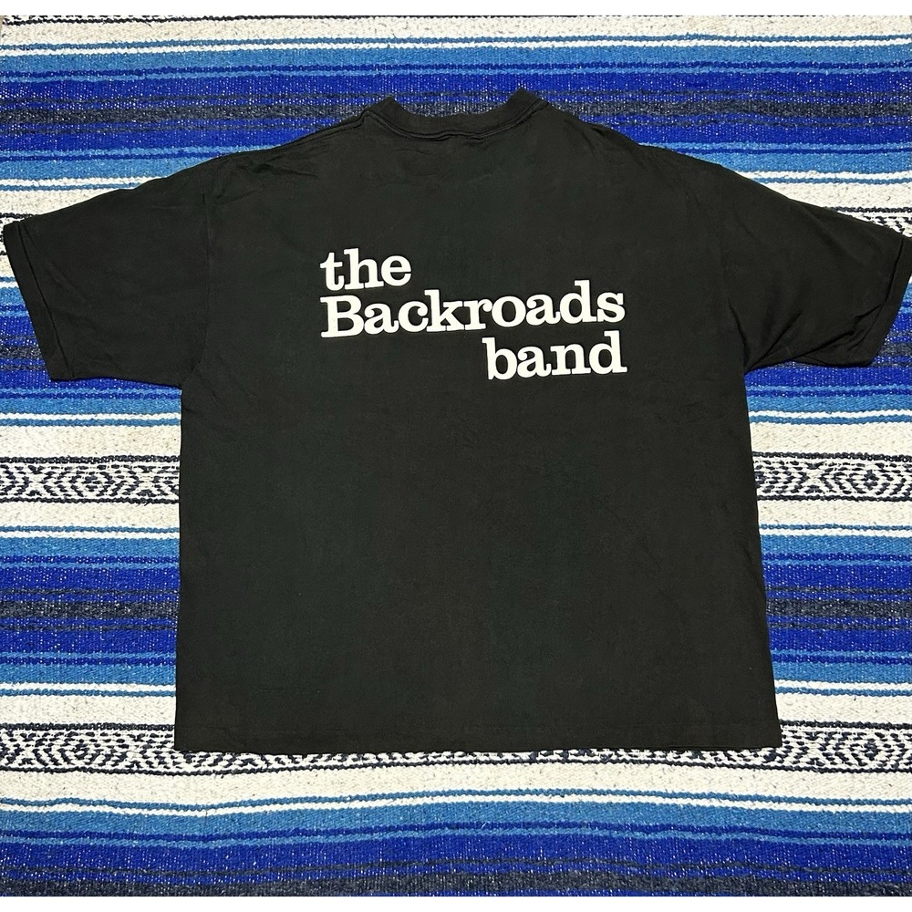 Vintage 90s The Backroads Band T Shirt Mens 2XL Black Single Stitch USA Made